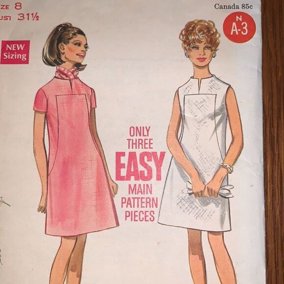 Vtg Butterick 60s/70s shift dress pattern - Picture 2 of 6